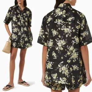 NWT SHONA JOY Goldie Linen Shirt & Short Set Size US 4